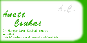 anett csuhai business card